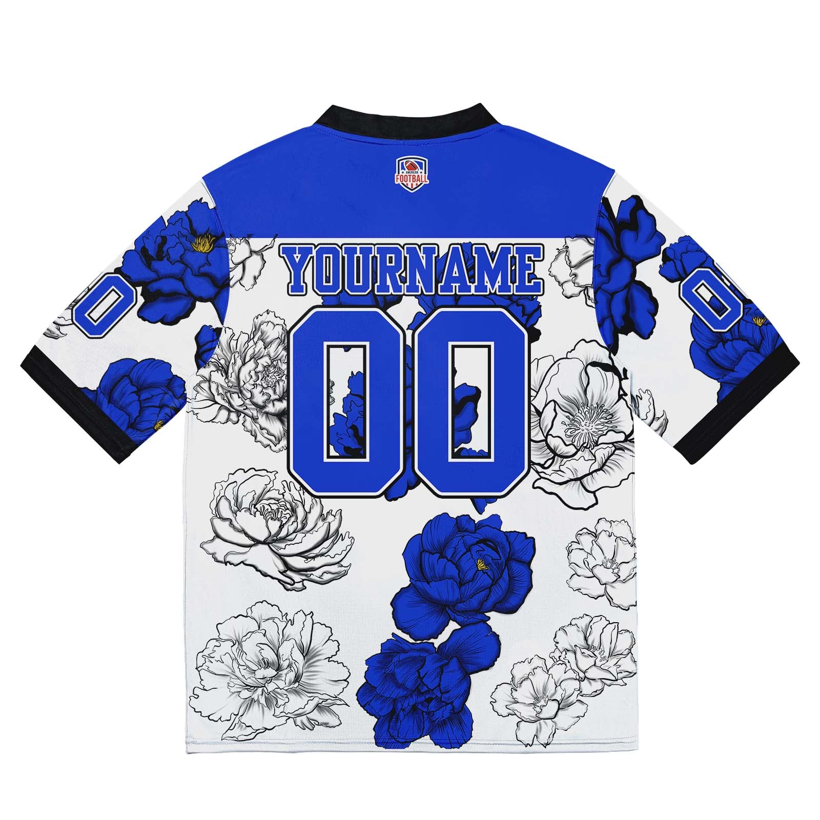 Custom Football Jersey Shirt Personalized Stitched Printed Team Name Number White&Royal