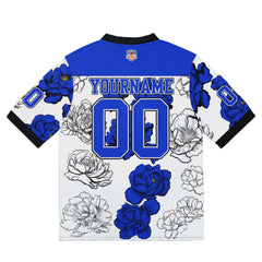 Custom Football Jersey Shirt Personalized Stitched Printed Team Name Number White&Royal