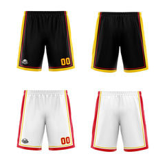 Custom Black White Yellow Red Reversible Basketball Suit for Adults and Kids Personalized Jersey