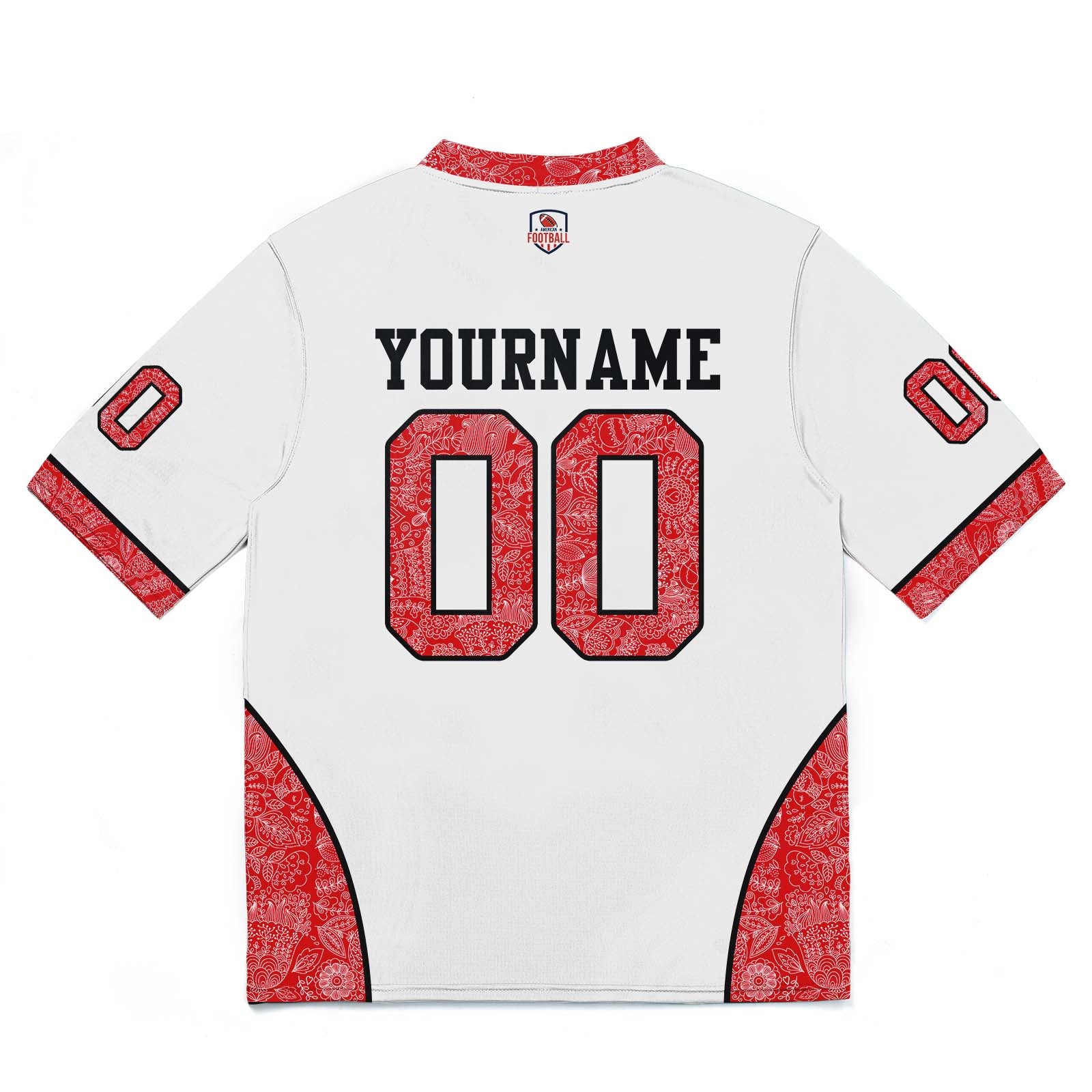 Custom Football Jersey Shirt Personalized Stitched Printed Team Name Number White&Red