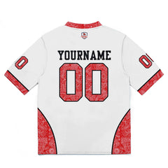 Custom Football Jersey Shirt Personalized Stitched Printed Team Name Number White&Red