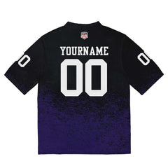 Custom Football Jersey Shirt Personalized Stitched Printed Team Name Number Black & Purple