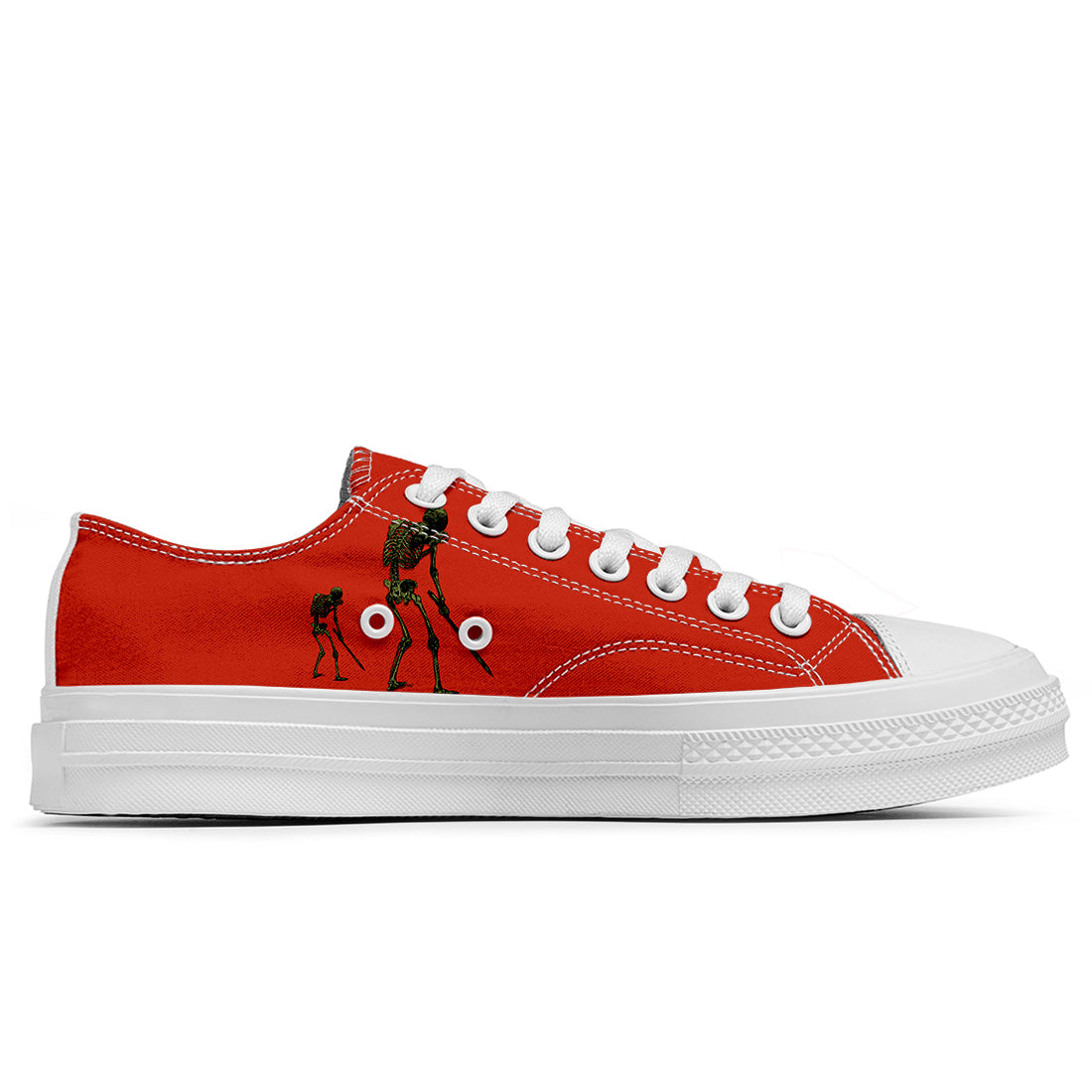 Highlight Your Fashion With Men's and Women's Low-Top Canvas Shoes Skeleton