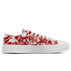 Highlight Your Fashion With Men's and Women's Low-Top Canvas Shoes Skeleton