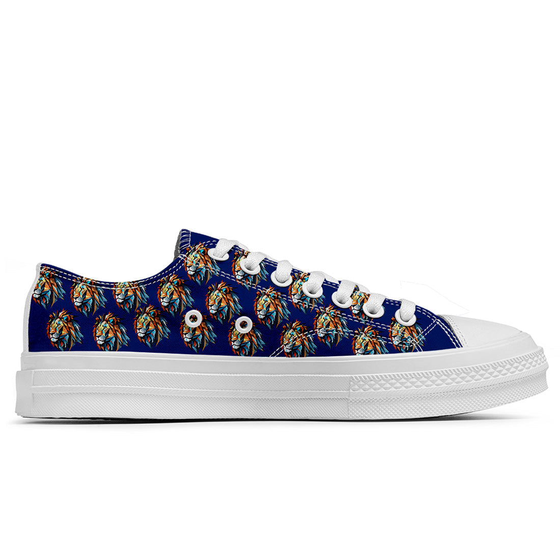Highlight Your Fashion With Men's and Women's Low-Top Canvas Shoes Lion