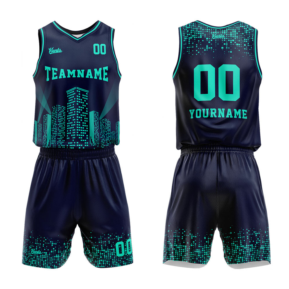 Custom Navy Night View Basketball Jersey Uniform Suit Printed Your Logo Name Number