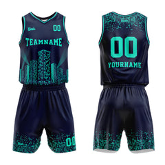 Custom Navy Night View Basketball Jersey Uniform Suit Printed Your Logo Name Number