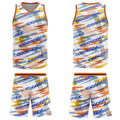 Custom White Orange Basketball Jersey Uniform Suit Printed Your Logo Name Number