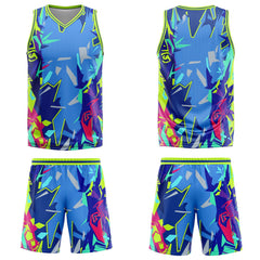 Custom Broken Neon Green Basketball Jersey Uniform Suit Printed Your Logo Name Number