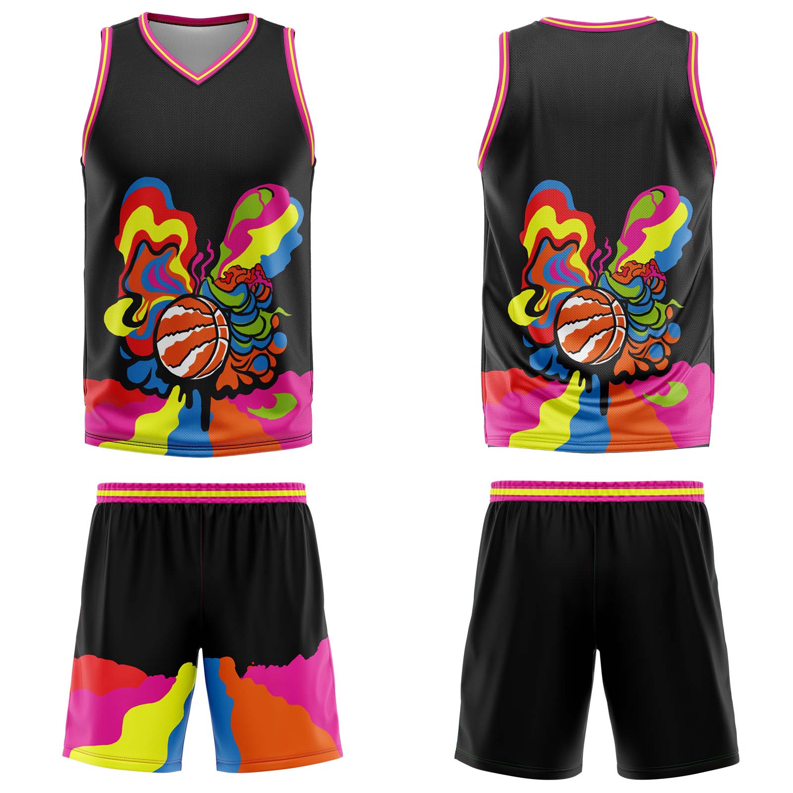 Custom Black Basketball Jersey Uniform Suit Printed Your Logo Name Number