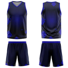 Custom Geometry Royal Basketball Jersey Uniform Suit Printed Your Logo Name Number