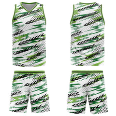 Custom White Green Basketball Jersey Uniform Suit Printed Your Logo Name Number