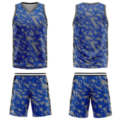 Custom Broken Royal Grey Basketball Jersey Uniform Suit Printed Your Logo Name Number
