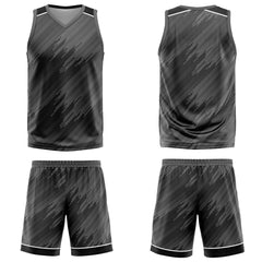 Custom Strip-Type Grey Basketball Jersey Uniform Suit Printed Your Logo Name Number