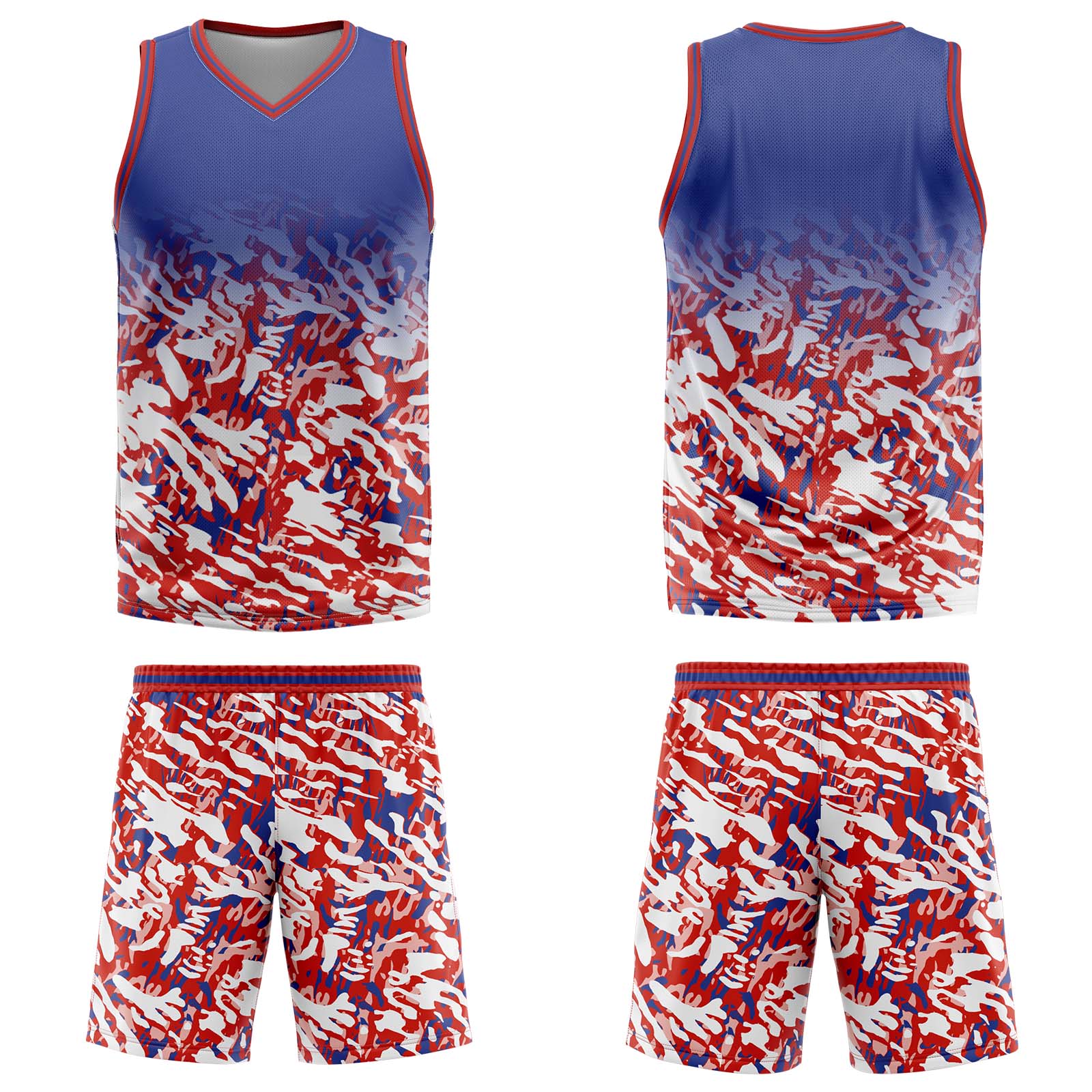 Custom Blue Red White Basketball Jersey Uniform Suit Printed Your Logo Name Number