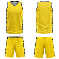 Custom Broken Yellow Basketball Jersey Uniform Suit Printed Your Logo Name Number