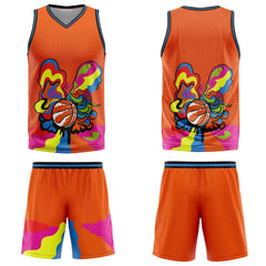 Custom Orange Basketball Jersey Uniform Suit Printed Your Logo Name Number