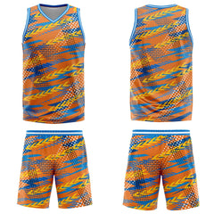 Custom Orange Blue Basketball Jersey Uniform Suit Printed Your Logo Name Number