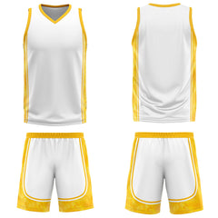 Custom White Orange Basketball Jersey Uniform Suit Printed Your Logo Name Number