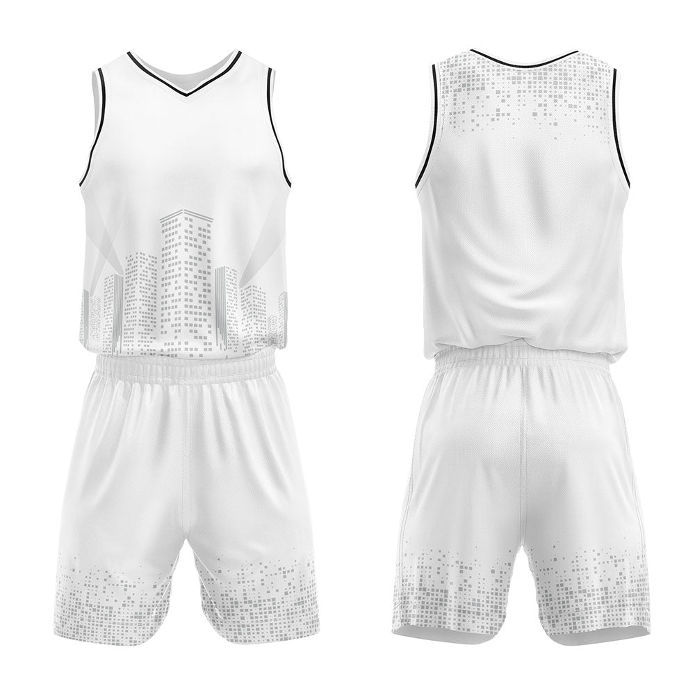 Custom White Night View Basketball Jersey Uniform Suit Printed Your Logo Name Number