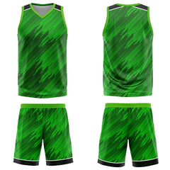 Custom Strip-Type Green Basketball Jersey Uniform Suit Printed Your Logo Name Number