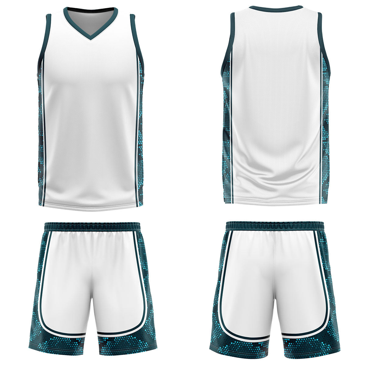 Custom White Dark Green Basketball Jersey Uniform Suit Printed Your Logo Name Number