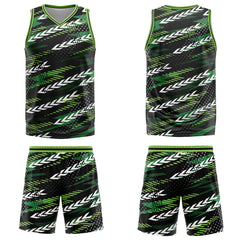Custom Black Green Basketball Jersey Uniform Suit Printed Your Logo Name Number