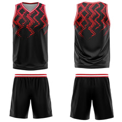 Custom Black Red Basketball Jersey Uniform Suit Printed Your Logo Name Number
