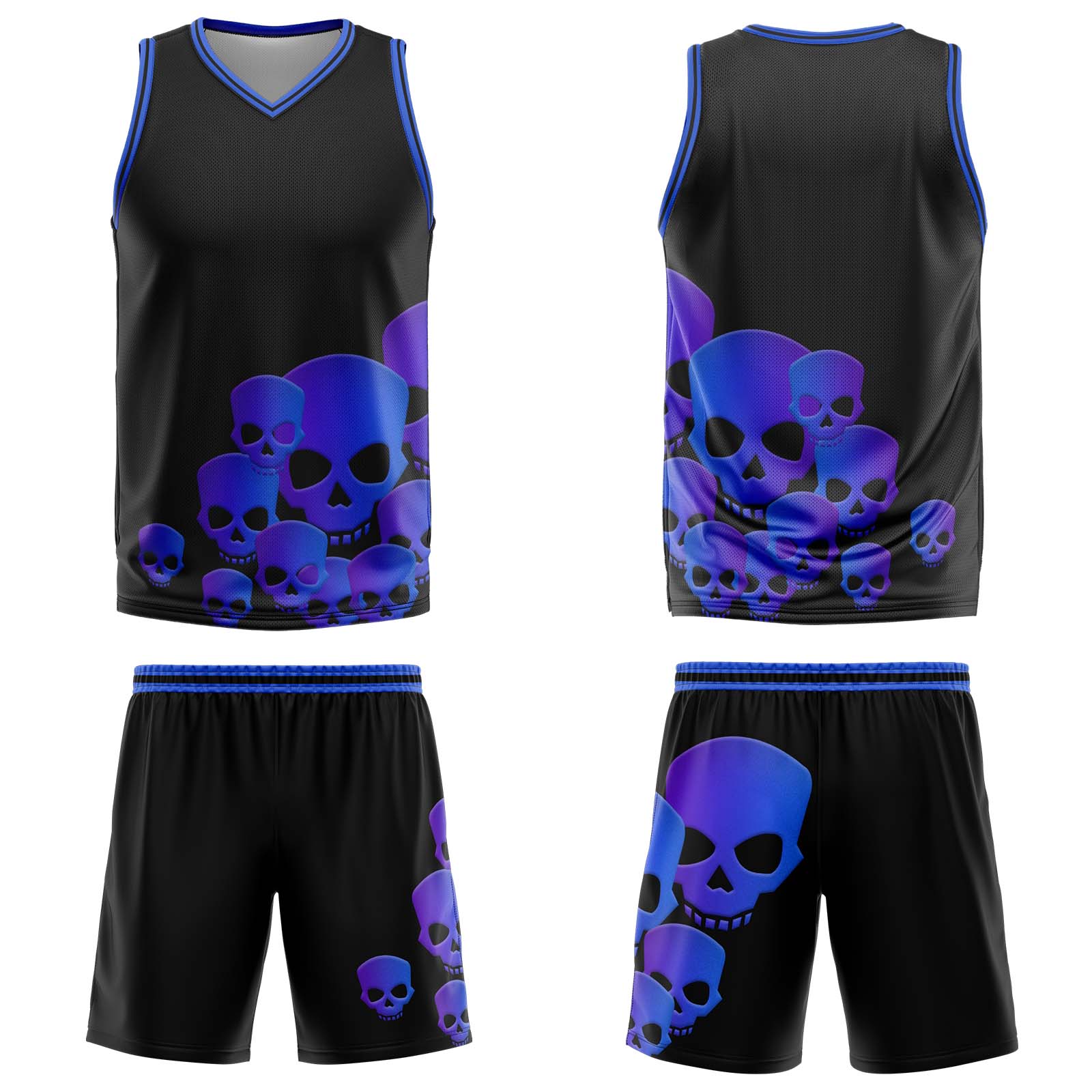 Custom Fluid Blue Basketball Jersey Uniform Suit Printed Your Logo Name Number