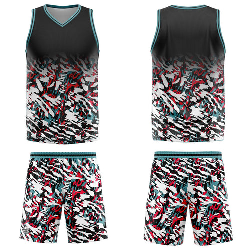 Custom Black Red Green Basketball Jersey Uniform Suit Printed Your Logo Name Number