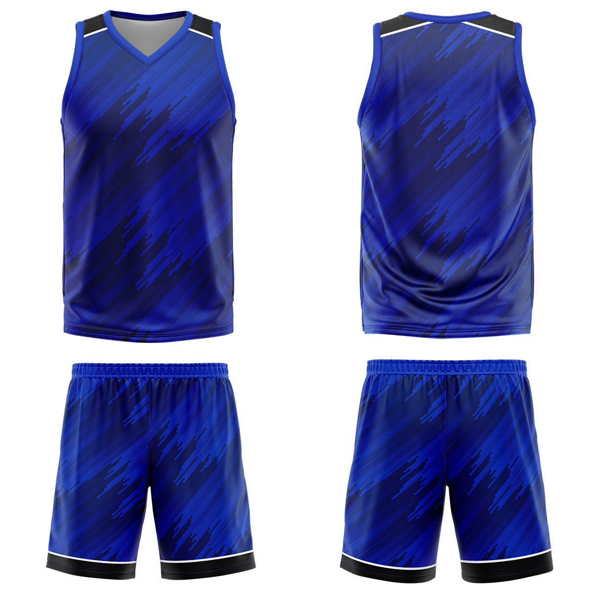 Custom Strip-Type Royal Basketball Jersey Uniform Suit Printed Your Logo Name Number