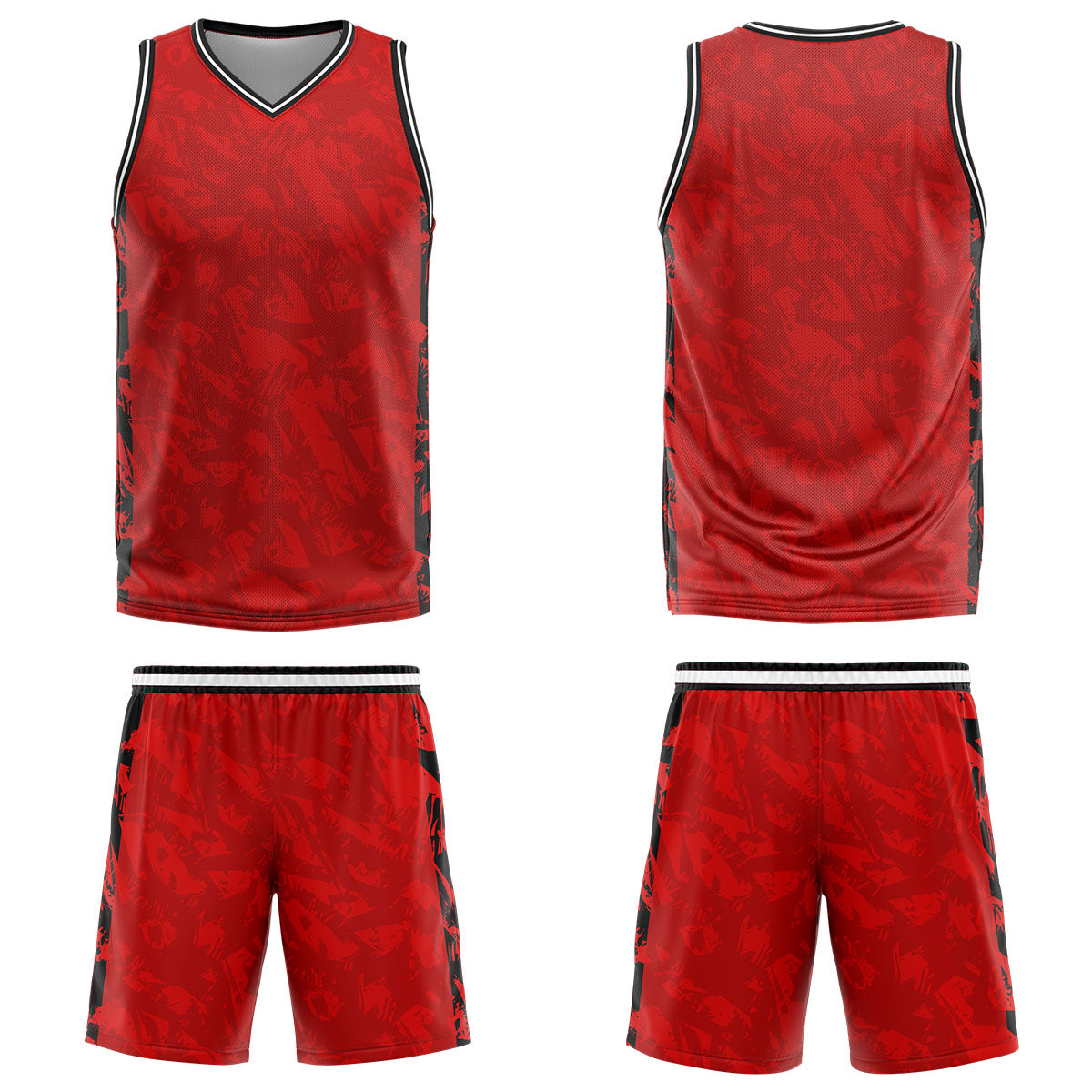 Custom Broken Red Basketball Jersey Uniform Suit Printed Your Logo Name Number