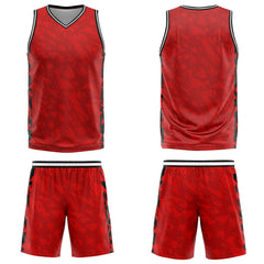 Custom Broken Red Basketball Jersey Uniform Suit Printed Your Logo Name Number