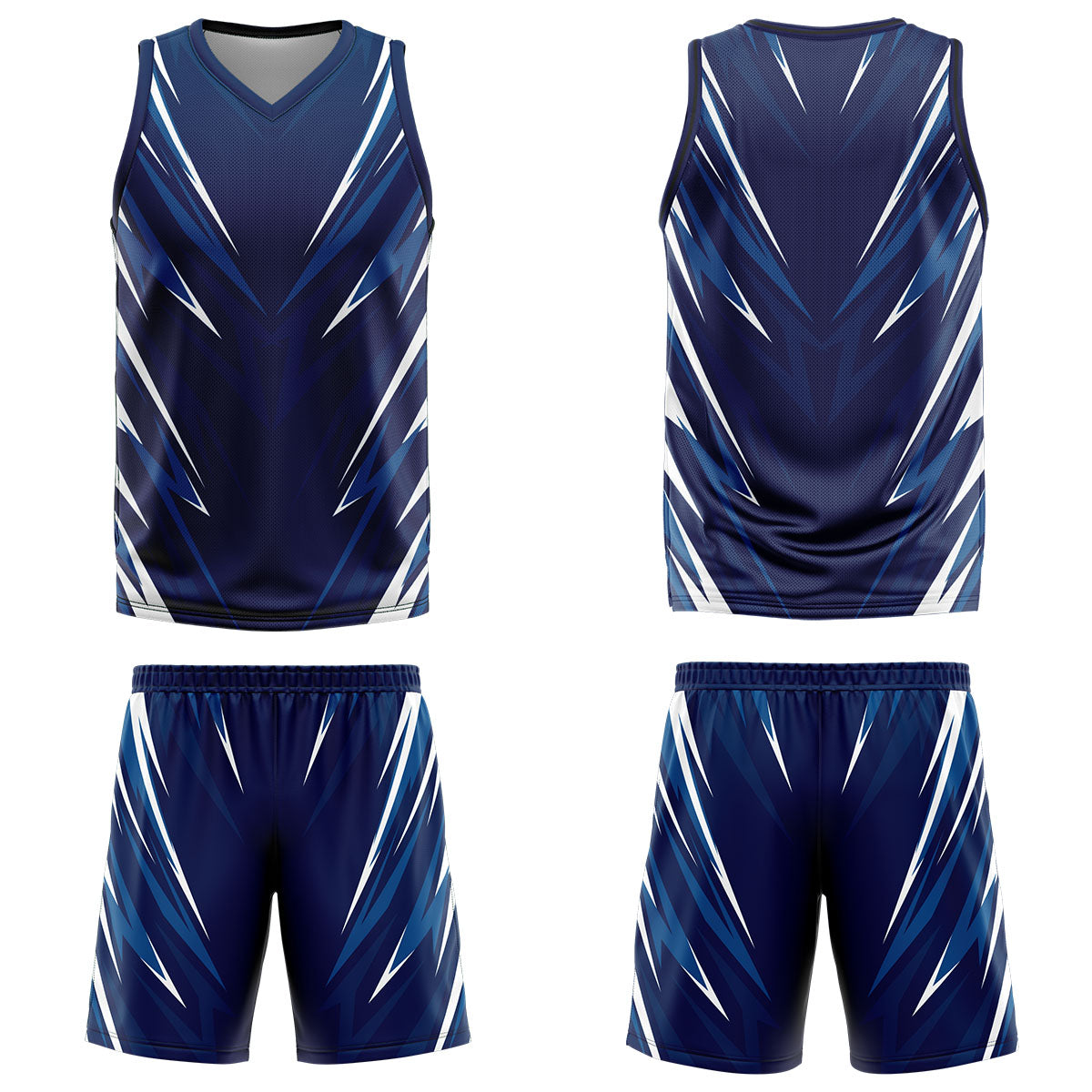 Custom Triangle Dark Blue Basketball Jersey Uniform Suit Printed Your Logo Name Number