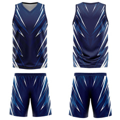 Custom Triangle Dark Blue Basketball Jersey Uniform Suit Printed Your Logo Name Number