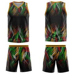 Custom Line Black Orange Basketball Jersey Uniform Suit Printed Your Logo Name Number