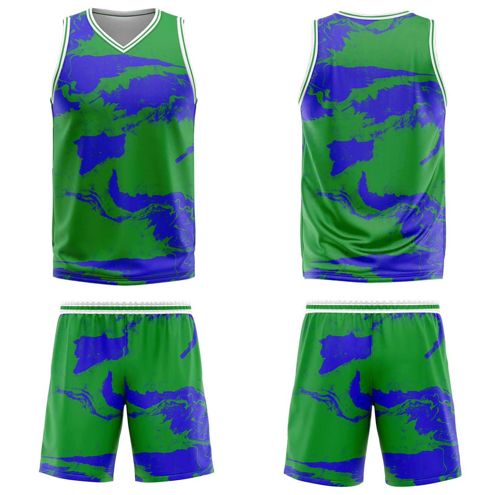 Custom Green Blue Basketball Jersey Uniform Suit Printed Your Logo Name Number