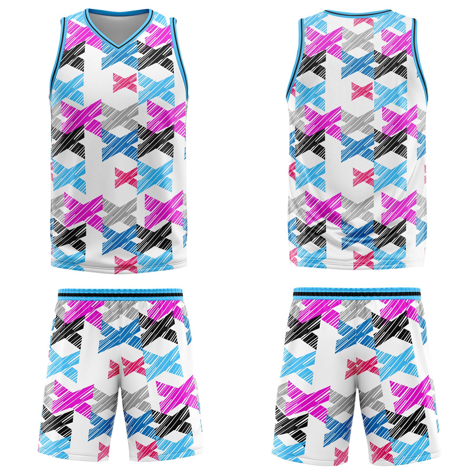 Custom Light Blue Basketball Jersey Uniform Suit Printed Your Logo Name Number