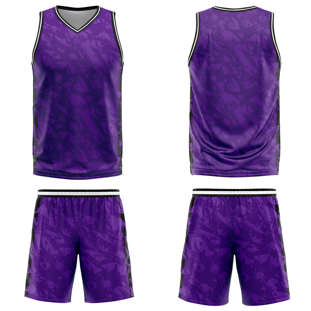 Custom Broken Purple Basketball Jersey Uniform Suit Printed Your Logo Name Number