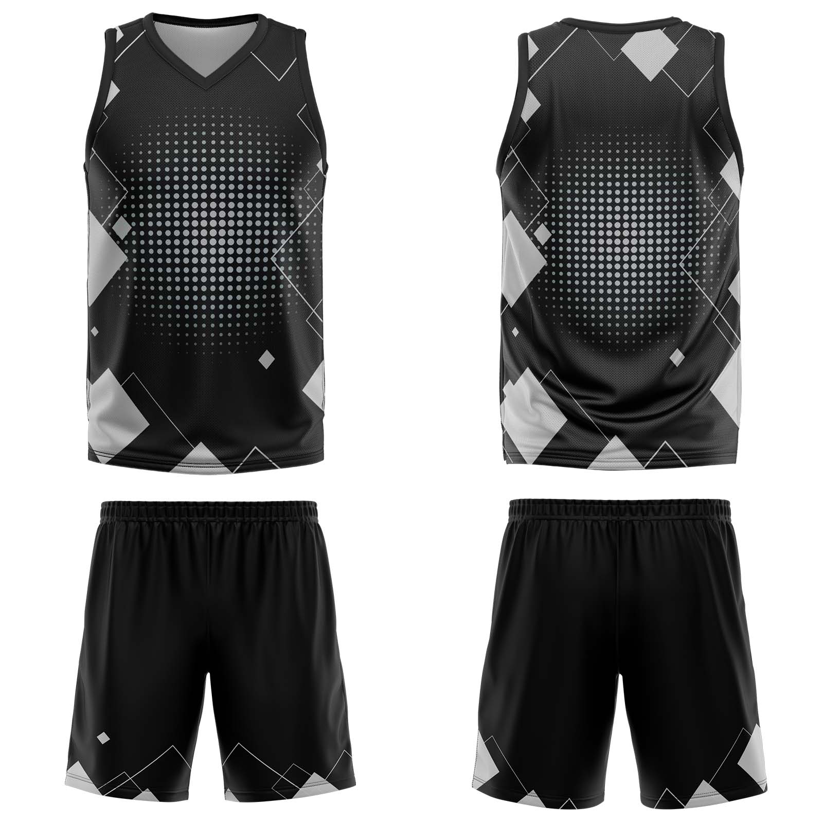 Custom Geometry Grey Basketball Jersey Uniform Suit Printed Your Logo Name Number