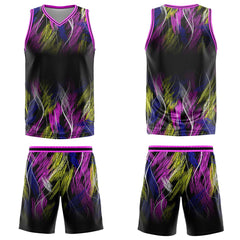 Custom Line Black Pink Basketball Jersey Uniform Suit Printed Your Logo Name Number