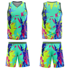 Custom Broken Green Basketball Jersey Uniform Suit Printed Your Logo Name Number