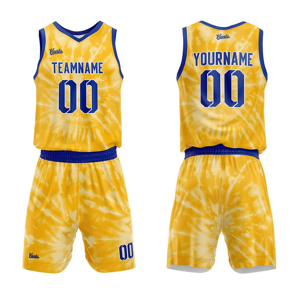 Custom Yellow Basketball Jersey Uniform Suit Printed Your Logo Name Number