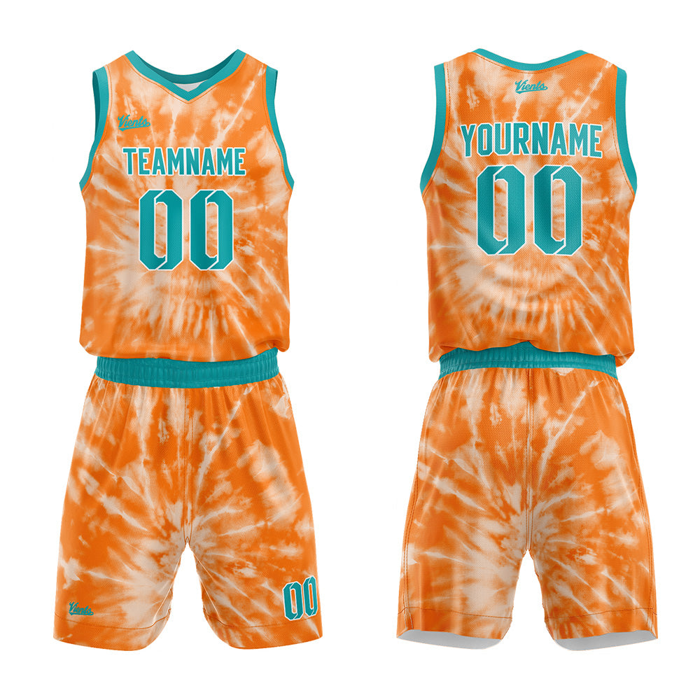 Custom Orange Basketball Jersey Uniform Suit Printed Your Logo Name Number