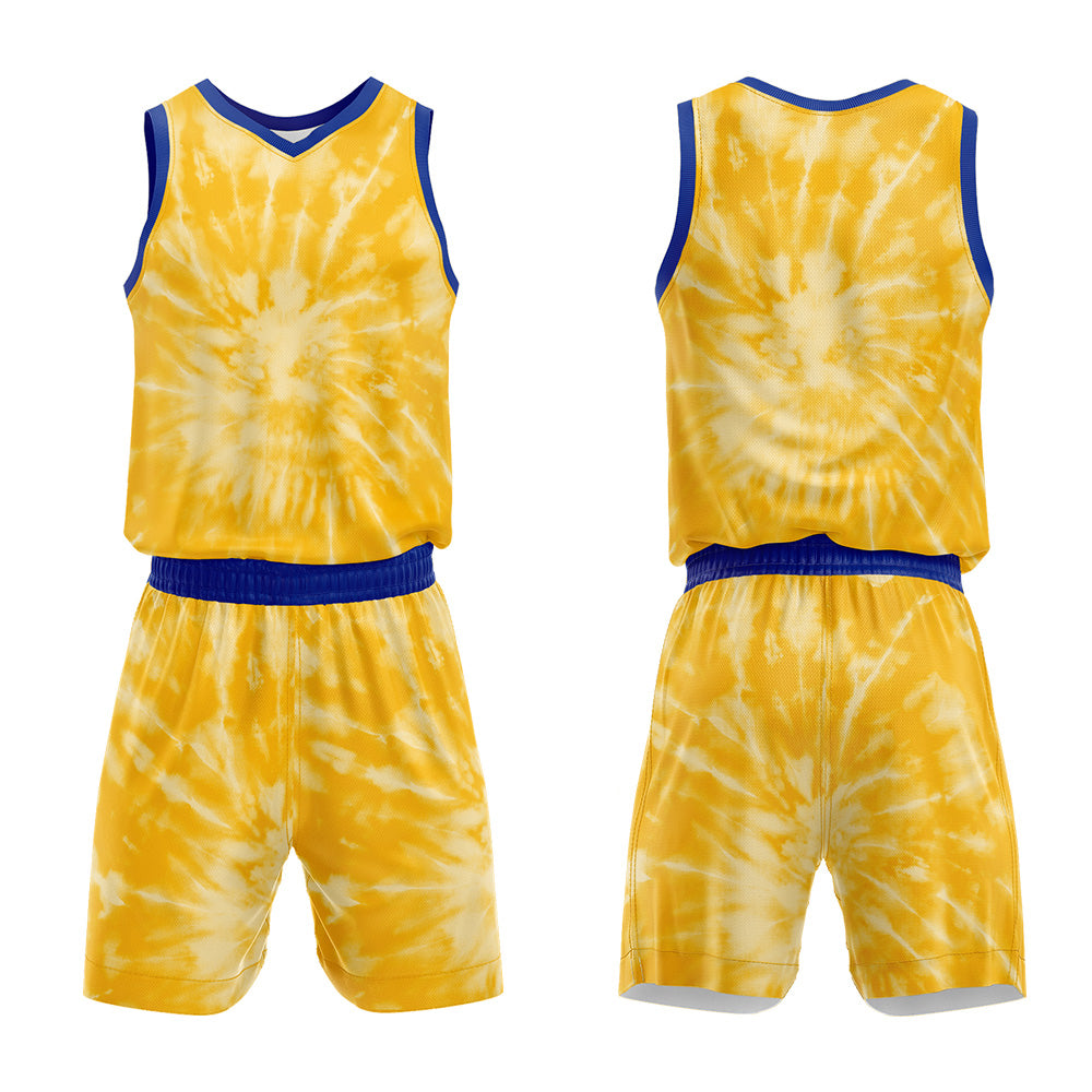 Custom Yellow Basketball Jersey Uniform Suit Printed Your Logo Name Number