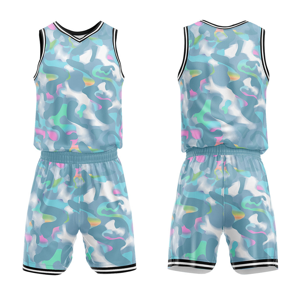 Custom Gorgeous Greyish Green Basketball Jersey Uniform Suit Printed Your Logo Name Number