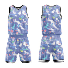 Custom Gorgeous Grey Blue Basketball Jersey Uniform Suit Printed Your Logo Name Number