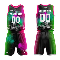 Custom Splash Rose Green Basketball Jersey Uniform Suit Printed Your Logo Name Number