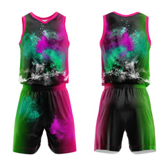 Custom Splash Rose Green Basketball Jersey Uniform Suit Printed Your Logo Name Number