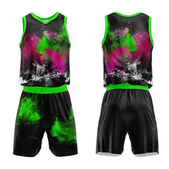 Custom Splash Rose Neon Green Basketball Jersey Uniform Suit Printed Your Logo Name Number